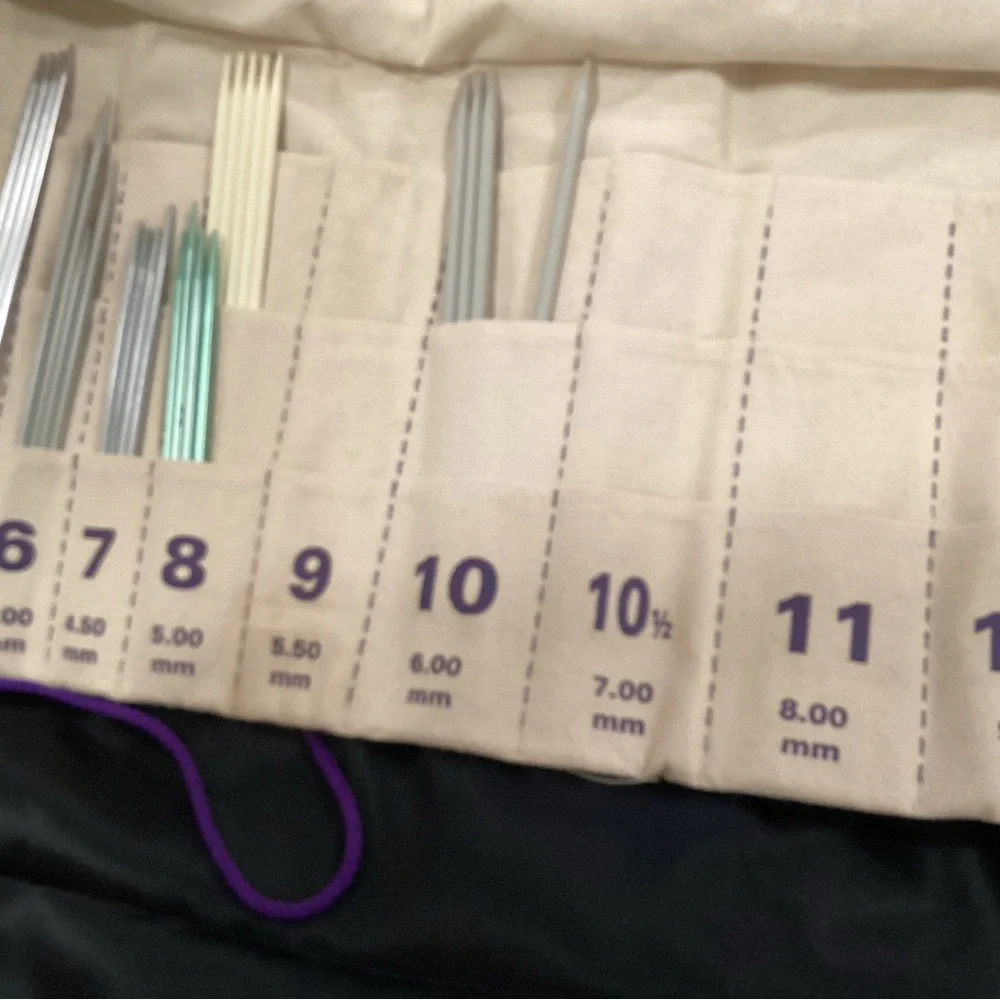 Doublepoints Knitting needles storage Bag in Cream VTG includes all shown - Picture 6 of 8